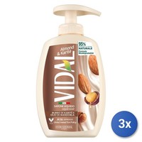3X Vidal Seifenspender 300 Ml. Almond / Shea' Made In Italy