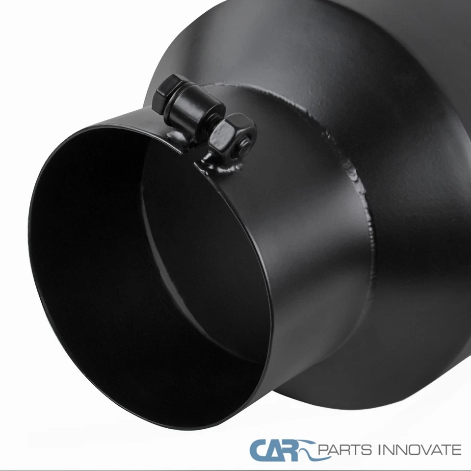8" Outlet / 5" Inlet Black Stainless Steel 15" Long Bolt On Diesel Exhaust Tip - Image 4 of 4