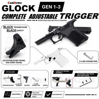 #ad #ad Glock Complete Adjustable Black Trigger 3.5 Connector Gen 1 3 G17 19 26 34 $49.00