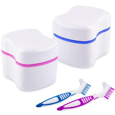 BTwood Denture Bath Kit   Includes 2 Cups, 2 Cleaner... 