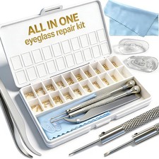 Gold Eyeglass Repair Kit with 18 Sizes Gold-Plated Screws, Style