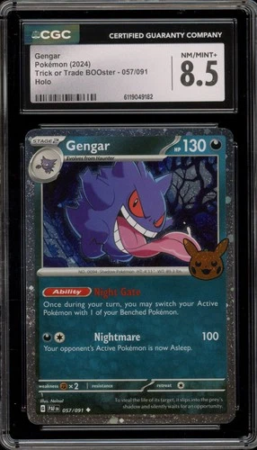 Pokemon Gengar 2024 Trick or Trade BOOster Holo #057 CGC 8.5