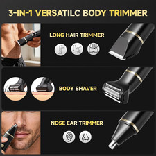 Beard Trimmer for Men, IPX7 Waterproof Body Hair Trimmer Electric Razor Shaver B 2