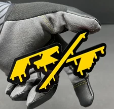 "RT" DRIPPING Fender Tailgate Emblems Yellow 3D Acrylic Badges Racing Aggressive