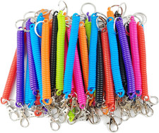 TIHOOD 14PCS Spiral Retractable Spring Coil Keychain Theftproof Anti-Lost Stretc
