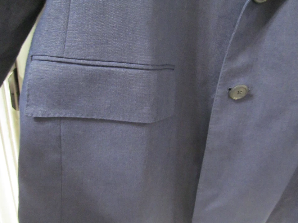 Polo Ralph Lauren VTG NWT dbl breasted Navy linen jacket lined 46 R - Image 3 of 4