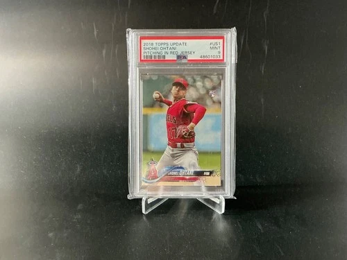 2018 Topps Update Shohei Ohtani Rookie Card #US1 Pitching In Red Jersey PSA 9