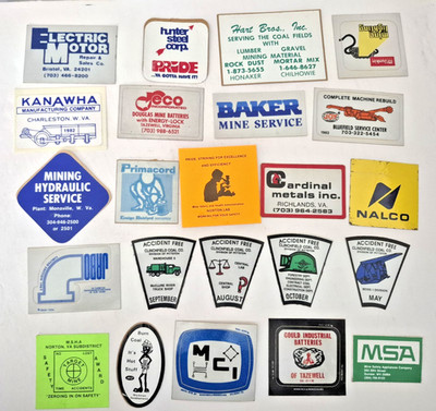 Random Lot of 23 Different Coal Supply / Support Company Coal Mining Stickers