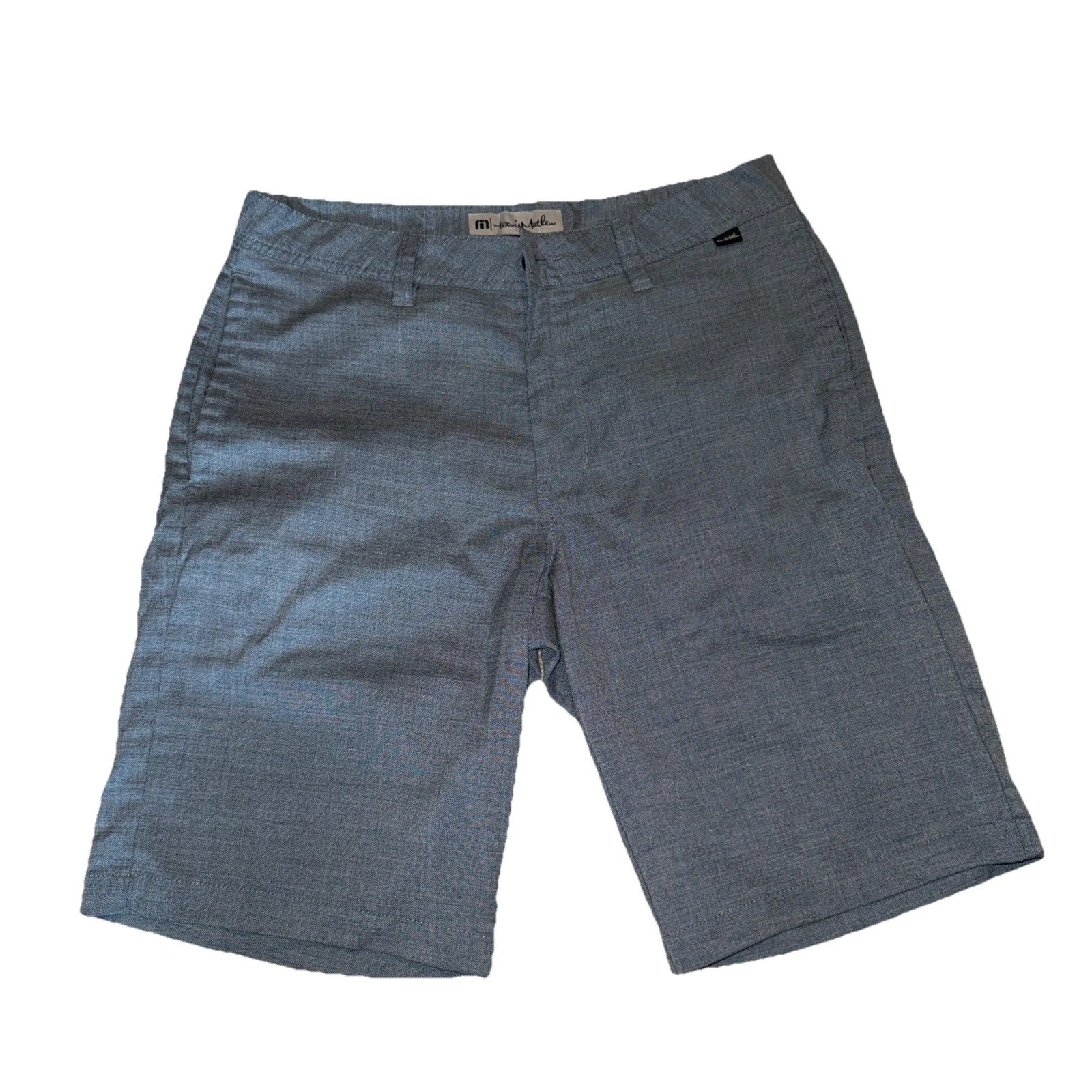 Travis Matthews Men’s Gray Blue Performance Shorts Size 30 Stretch Golf Casual