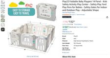 Foldable Baby Playpen 14 Panel - Kids Safety Activity Play Yard Center