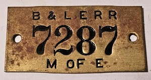B&LE Bessemer And Lake Erie Brass Property Identification Plate