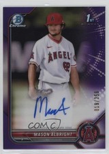 2022 Bowman Chrome Prospect Purple Refractor 19/250 Mason Albright Auto 6k2