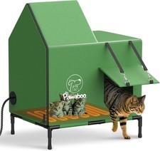 Heated Cat House for Outdoor in Winter Weatherproof Cats Shelter for Outside