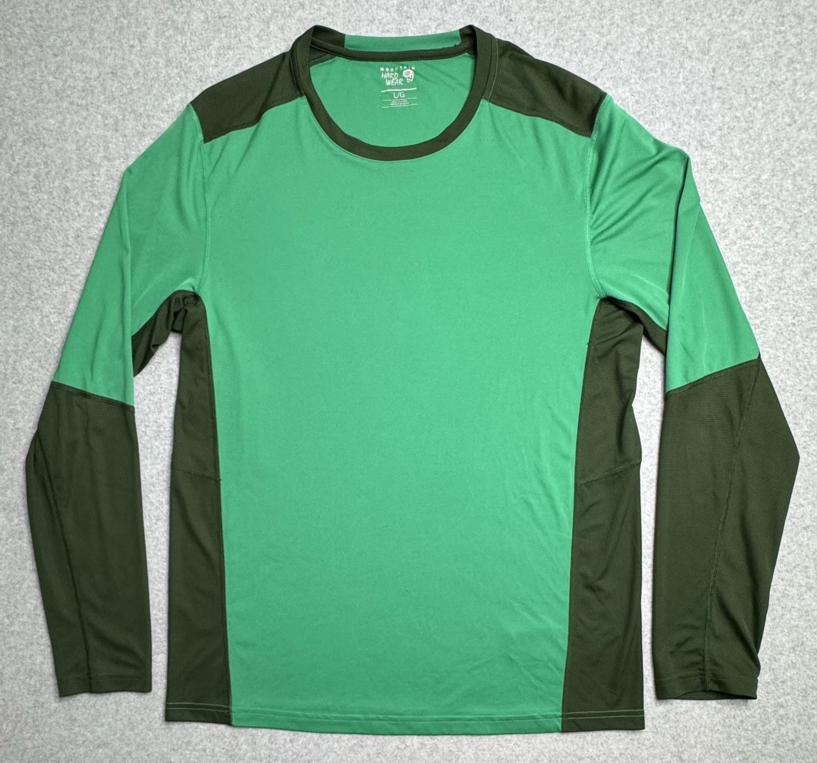 Mountain Hard Wear Green Long Sleeve Base Layer Shirt Performance Size Large