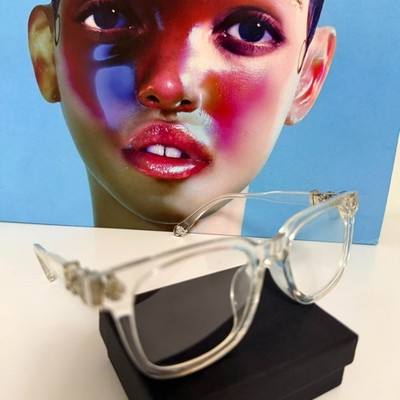 Y2K Chrome Heart Blaulichtbrille - Transparent/Silber