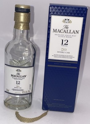50mL The Macallan Scotch 12 Year Double Cask Empty Mini Bottle & Box