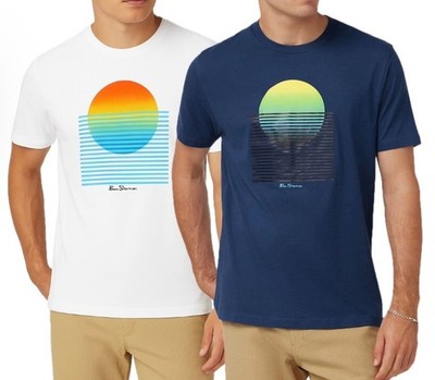 Ben Sherman Herren Sunset T-Shirt Kurzarm Rundhals Sommer Baumwolle Tee S-2XL