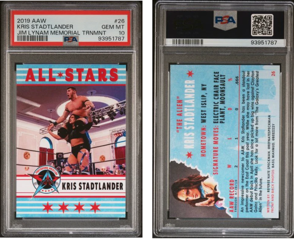 Kris Statlander 2019 AAW Jim Lynam Memorial Tournament #26 RC PSA 10 Gem Mint - Image 3 of 3