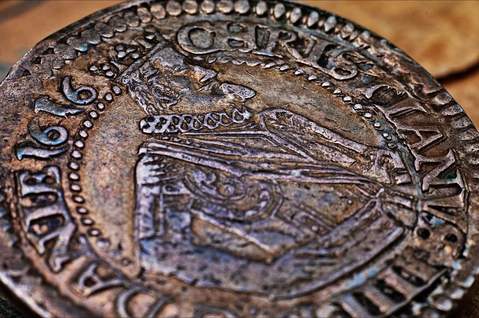 1616 Denmark Christian IV Silver 1 Mark Dansk Scarce Medieval Coin Toned - Image 1 of 4