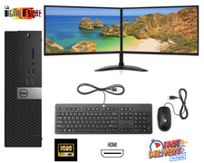 Dell/HP PC Computer Bundle with Dual Monitors 2x24" Windows 11 Pro 16GB 500GB