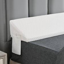 King Size Bed Wedge Pillow Gap Filler/Headboard, Long Triangle King, White