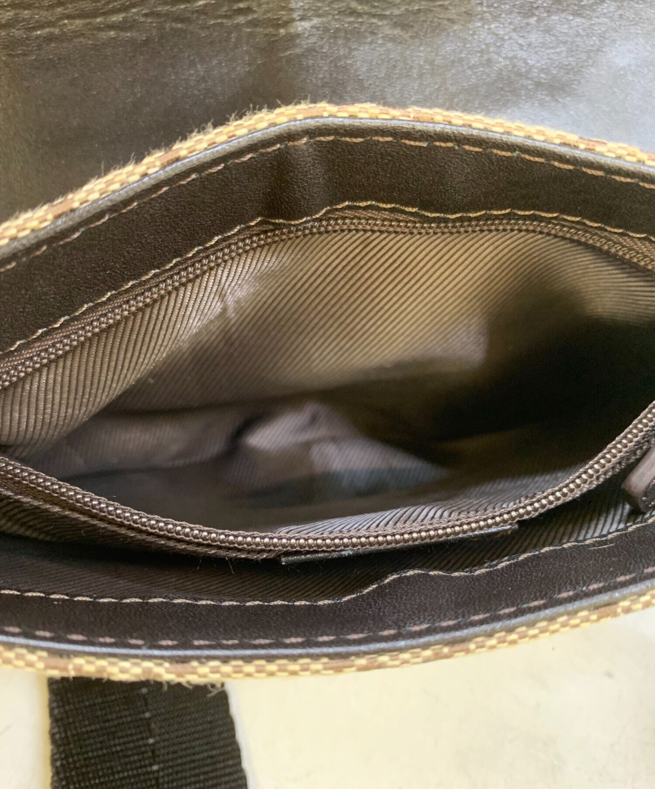 GUCCI GG Canvas Shoulder Bag Beige Leather Trim Italy Model 92543 SN2581 thumbnail 9