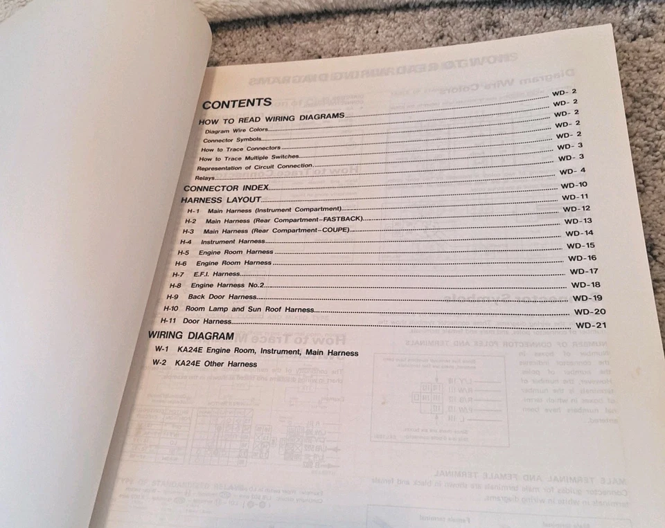 Nissan 240SX 1989 cupé FastBack diagramas de cableado manual de reparación 2,4 L Foto 2 de 4