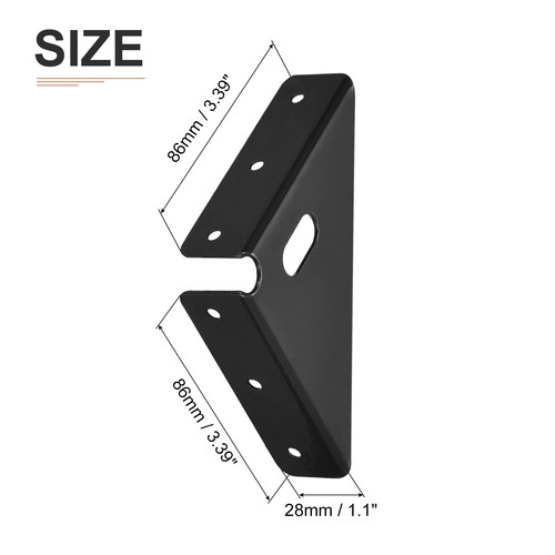 4Pack 86x86mm Angle Corner Bracket Steel Braces Joining Support w Screws Beige - Afbeelding 2 van 6
