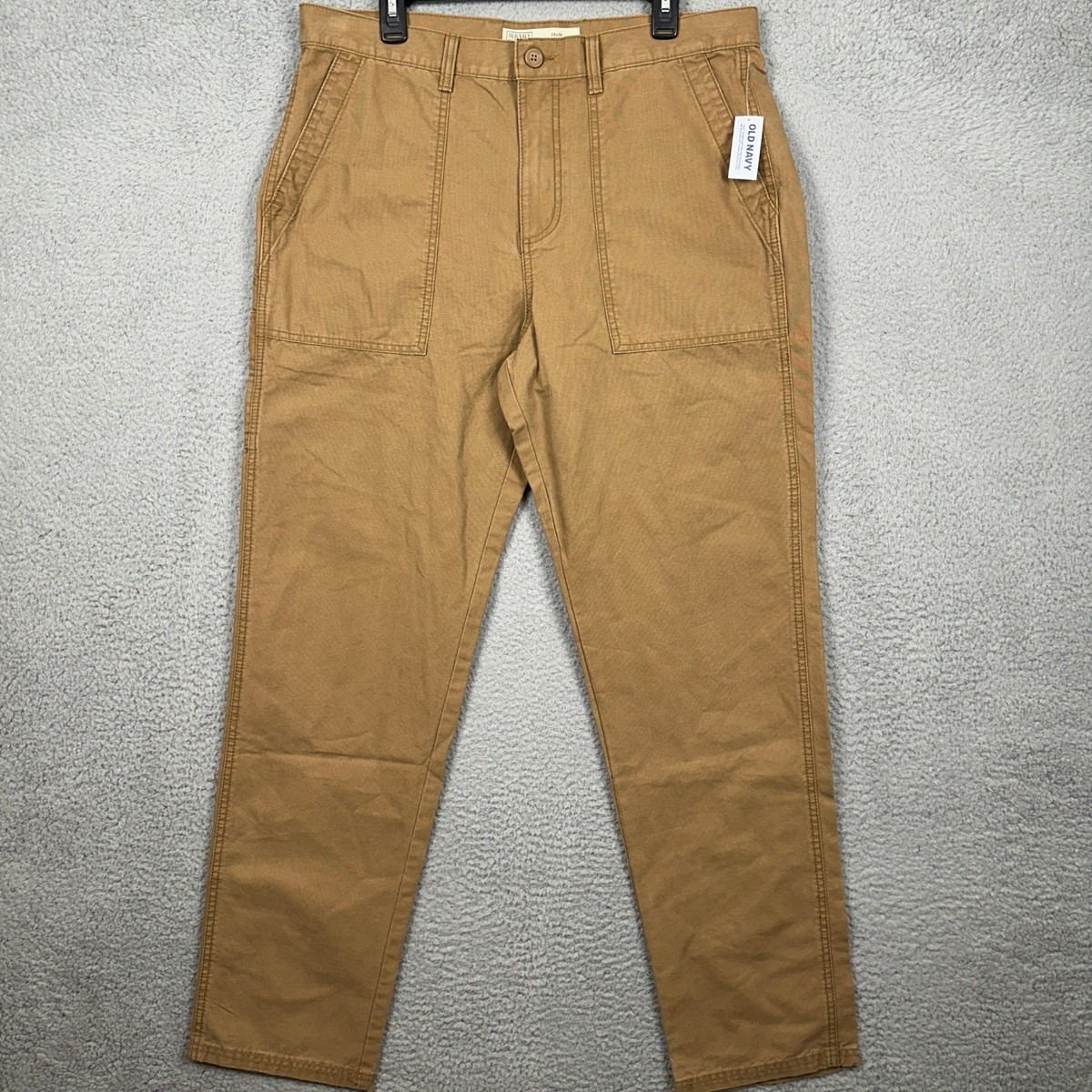 NEW Old Navy Workwear Pants Mens 36X36 Brown Loose Taper Carpenter