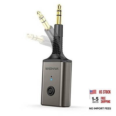 Portable Bluetooth 5.3 Wireless Audio Receiver, Rotatable 3.5mm Adapter for