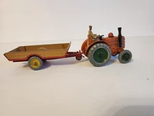 Vtg Dinky Toys 301 Field Marshall Tractor + 320 Halesowen Farm Trailer