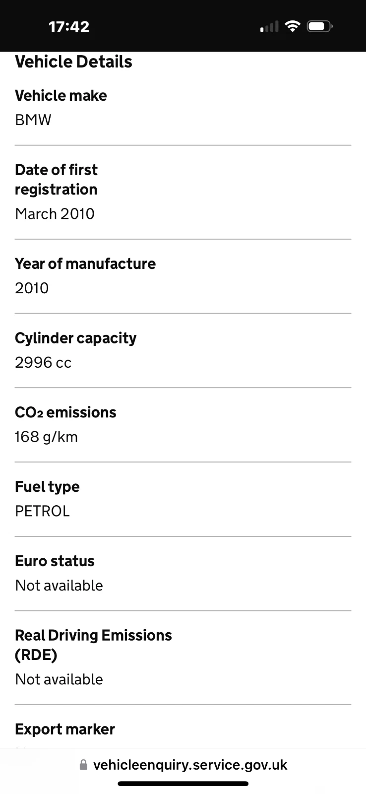 BMW 325i private plate included engine management light on - Picture 18 of 21