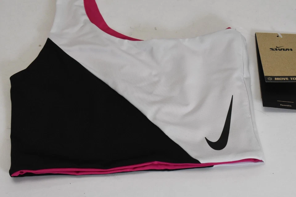 Nike женщин цвет блока 3-в-1 двусторонний бикини верхний черный розовый белый L $41 - Изображение 2 из 4