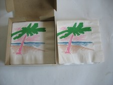 NIP Set of 35 Paper BEVERAGE / COCKTAIL Decoupage Art Craft Napkins - PALM TREES