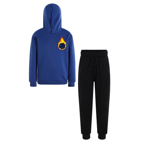 Kids Girls Boys Tracksuit Hiking Sportswear Running Sport Suit Cycling Hoodie - Picture 61 of 83