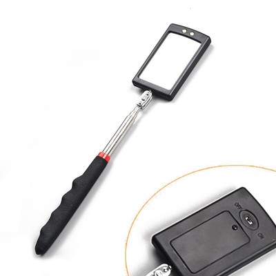 LED Lighted Mechanic Inspection Mirror Telescoping illuminate Swivel Extendable