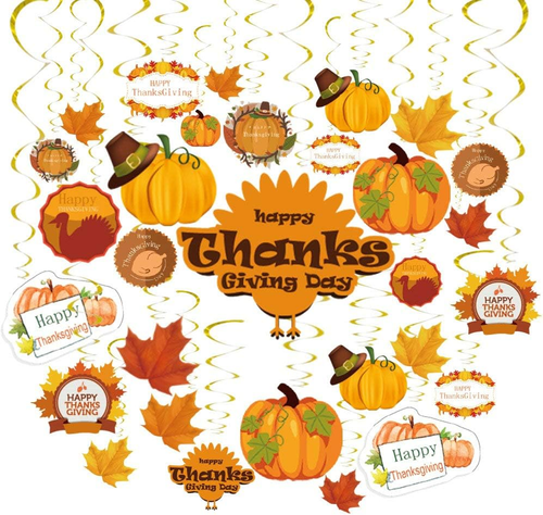 30 Pcs Thanksgiving Hanging Swirls for Thanksgiving Party Supplies Decorations - Picture 5 of 12