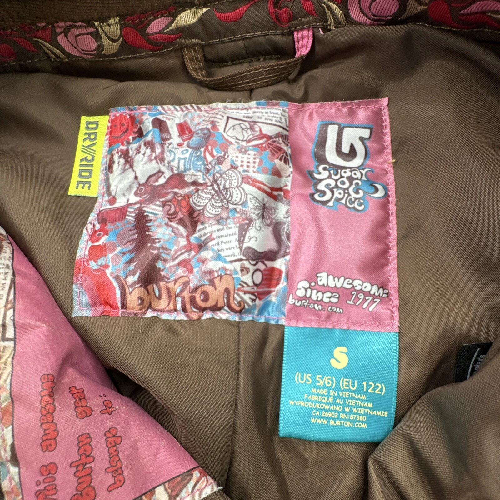 burton snowboard ski sugar & spice dryride waterproof pants
