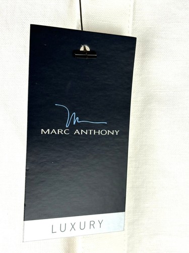 Camicia Luxury Marc Anthony Misto Lino Bottoni Slim Fit Nuova con etichette, Uomo Medium - Foto 7 di 8