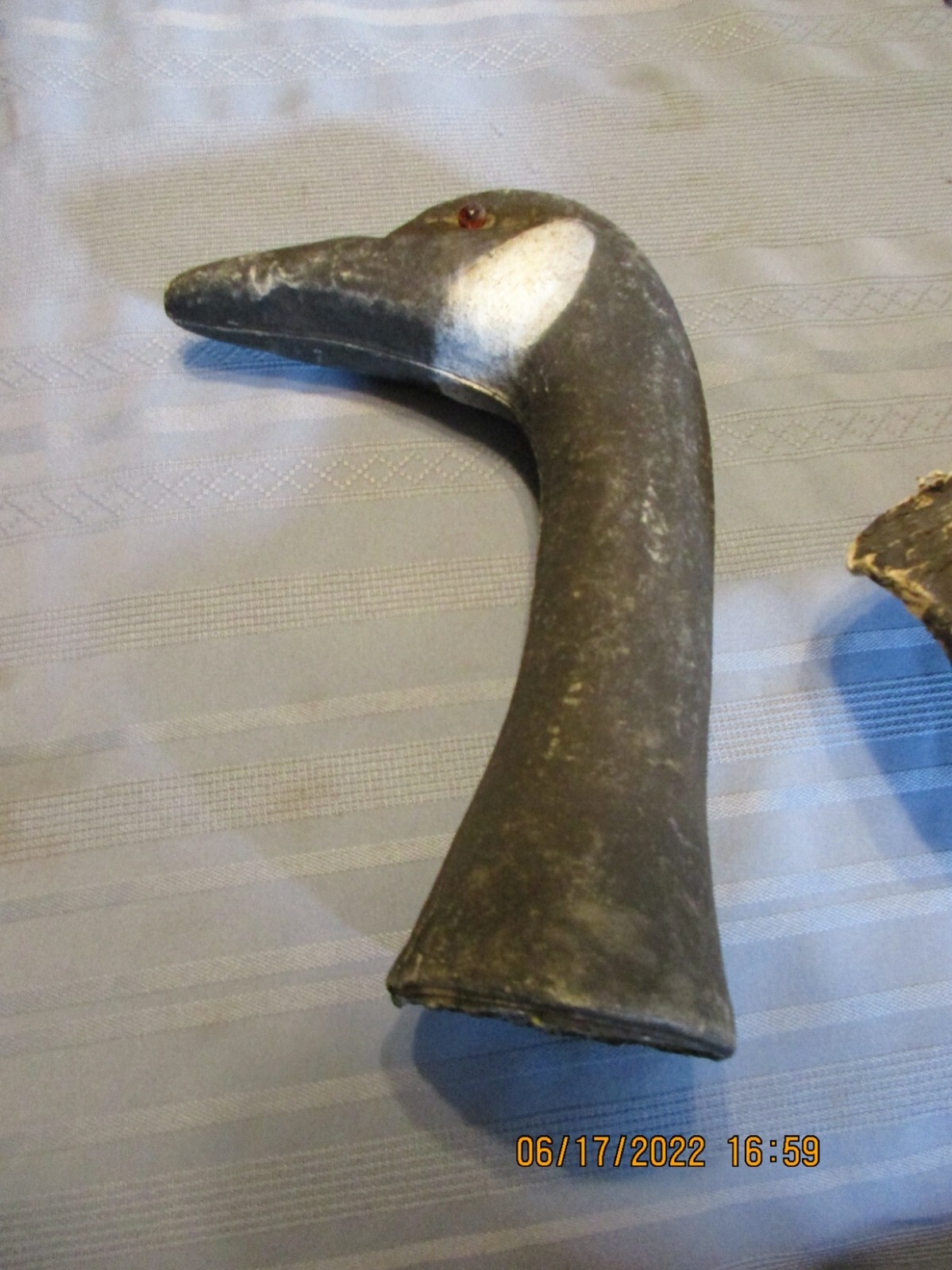 Vintage paper mache goose duck decoy AT CO ca.1946 Animal Trap used