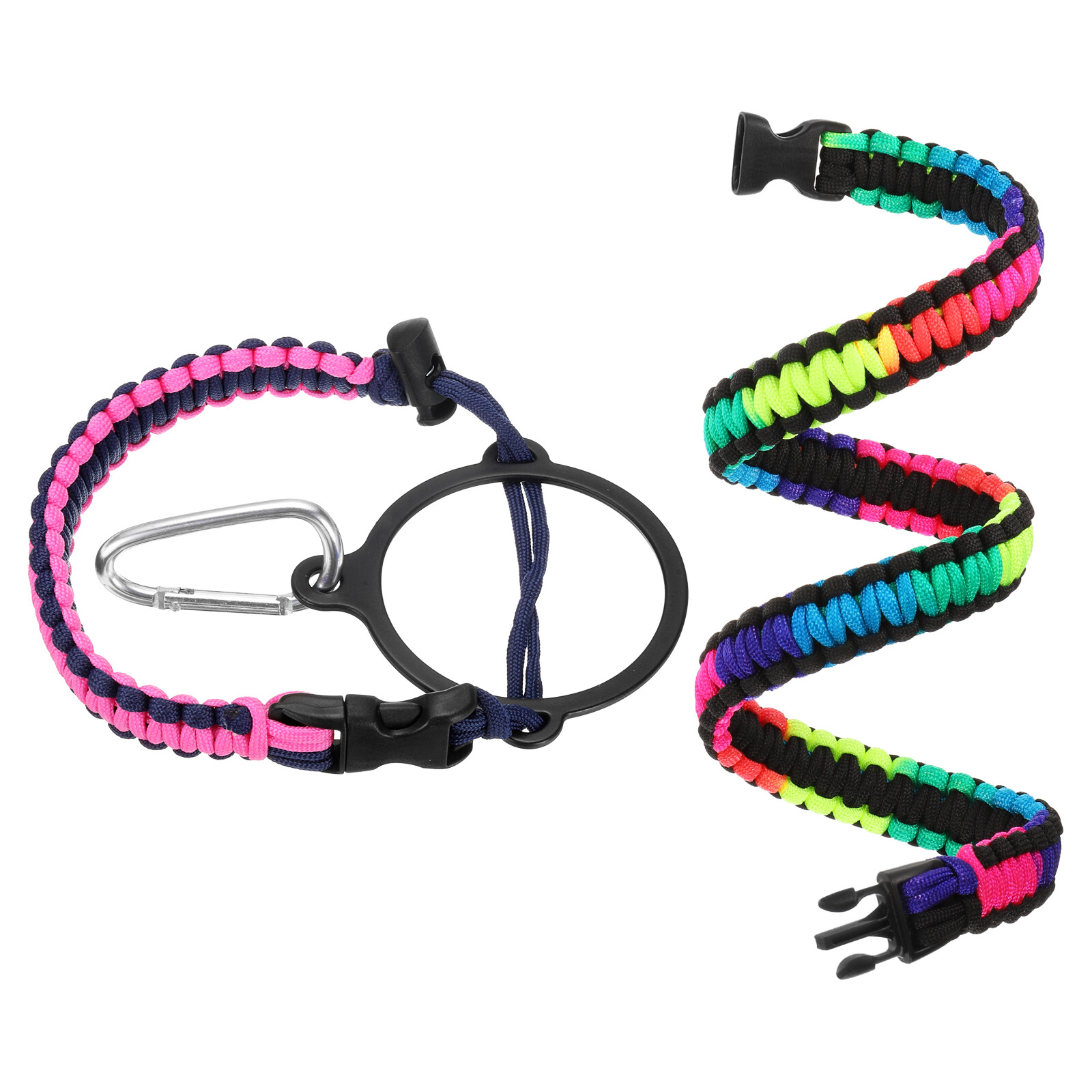Paracord Handle, Water Bottle Handle Strap, Navy Blue/Pink