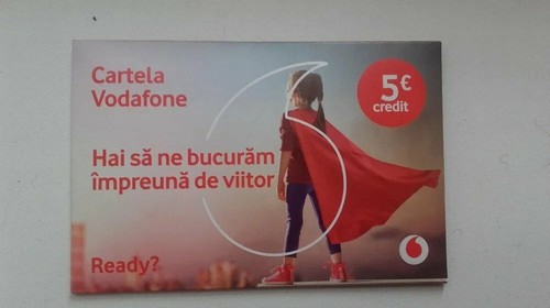 Vodafone Romania Prepaid SIM Card 4G with 5 Euro Credit -Worldwide Roaming- NEW - Photo 1/1