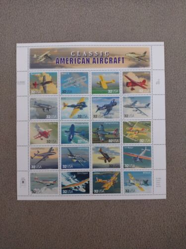 US SCOTT 3142 PANE OF 20 CLASSIC AMERICAN AIRCRAFT STAMPS 32 CENT NH