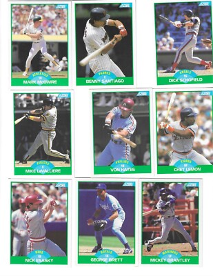 1989 Score PICK-YOUR-CARDS McGwire Santiago Brett Davis Kruk Evans BIG DISCOUNT