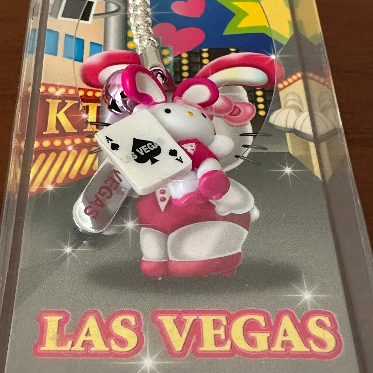 ハローキティちゃん　　ラスベガス　ストラップ Rare Hello Kitty Vintage Keychain Charm Las Vegas Bunny Girl