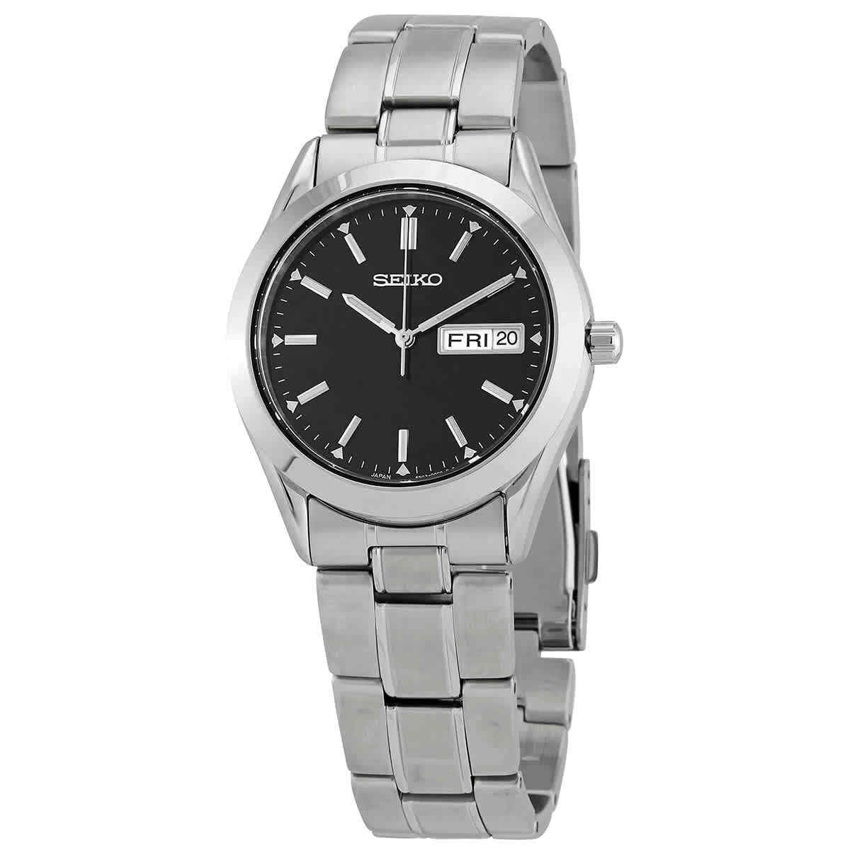 Seiko Essentials Quartz Black Dial Men's Watch SUR361 – Pascasarjana