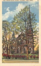 CALDWELL, New Jersey NJ   FIRST PRESBYTERIAN CHURCH  Essex County  1942 Postcard