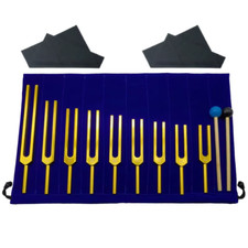 9 Golden Tuning Forks for Healing Chakras, Sound Therapy, Maintaining Perfect Ha