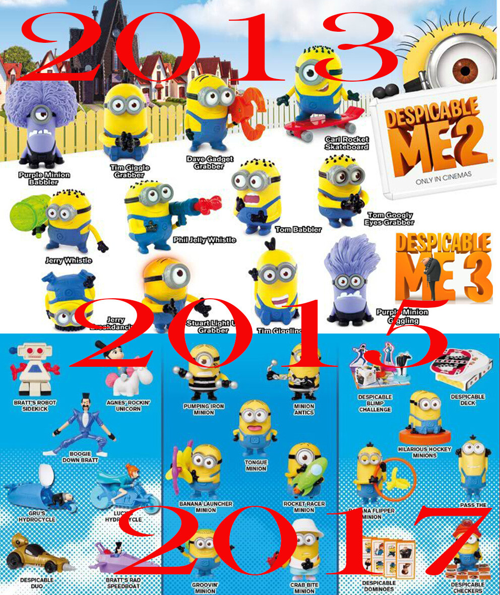 MINIONS & Despicable Me 2 & 3 - McDonald's Figures Toys 2013/15/17