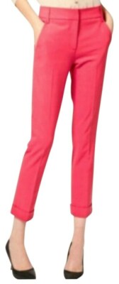 Cropped Pants 100% Wool Pink Guava 